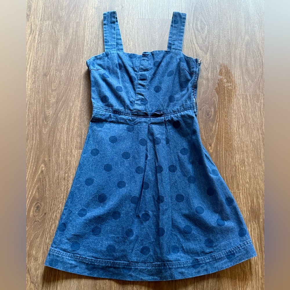 Band of Outsiders Denim Polka Dot Cut Out Dress